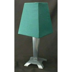 Ambria Votive Candle Holder Table Lamp With Green Colored Shade